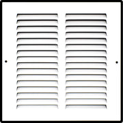 8 x 8-inch White Steel flat stamped return grille, front view