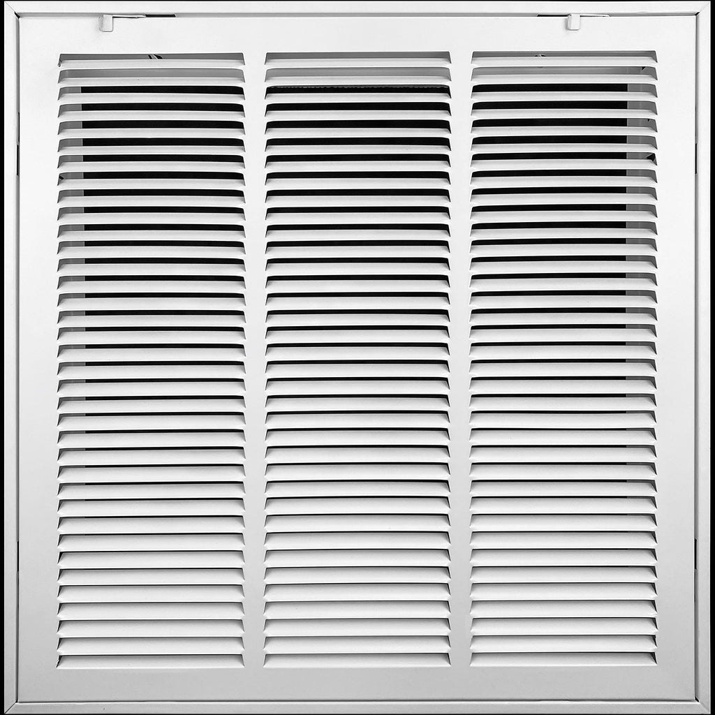 airgrilles 18" x 18" duct opening filter included hd steel return air filter grille for sidewall and ceiling fil-7rafg1-wh-18x18 038775643894 - 1