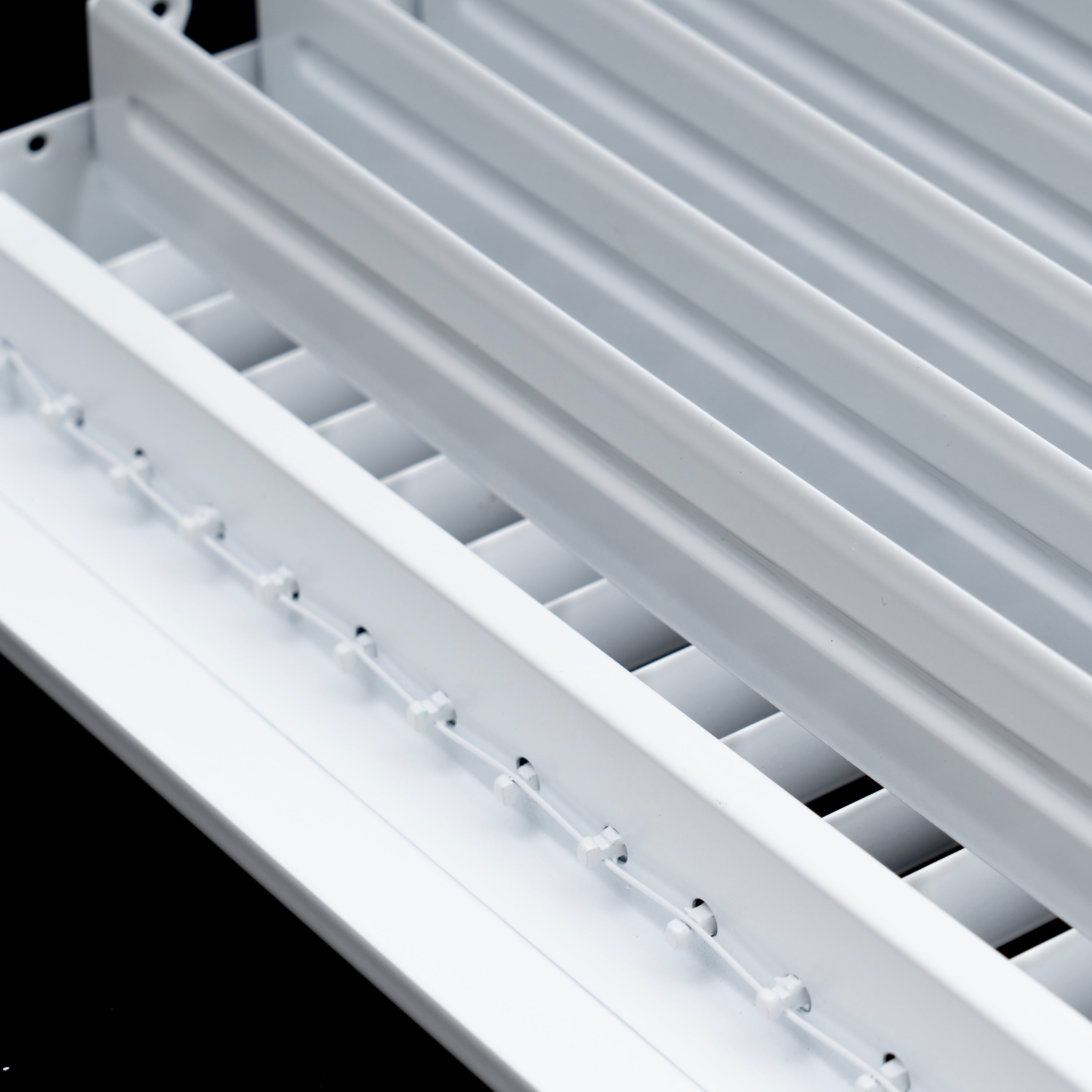 6"W x 6"H  Steel Adjustable Air Supply Grille | Register Vent Cover Grill for Sidewall and Ceiling | White | Outer Dimensions: 7.75"W X 7.75"H for 6x6 Duct Opening