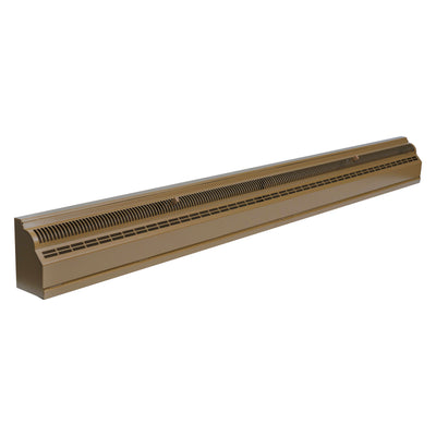 48" Brown Steel Pinstripe Baseboard Supply Register, Removable Faceplate