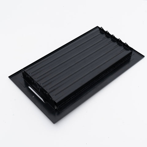 12x4 Steel Adjustable Air Vent Cover | Supply Register for Wall & Ceiling | Black | Outer Dimension: 13-3/4"W X 5-3/4"H