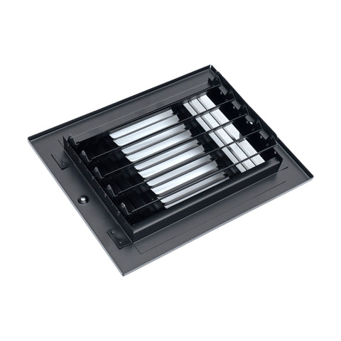 Fits 8x6 Duct Opening 3 WAY Steel Air Supply Diffuser by Handua | Register Vent Cover Grille for Sidewall and Ceiling | Black | Outer Dimensions: 9.75" X 7.75"