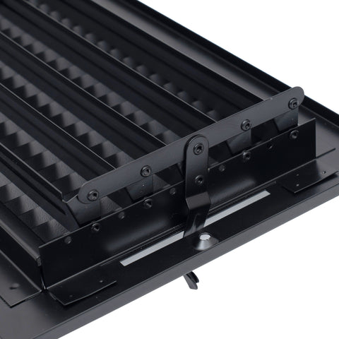 Fits 8x6 Duct Opening 3 WAY Steel Air Supply Diffuser by Handua | Register Vent Cover Grille for Sidewall and Ceiling | Black | Outer Dimensions: 9.75" X 7.75"