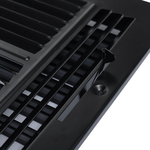 Fits 8x8 Duct Opening 4 Way Steel Air Supply Diffuser | Register Vent Cover Grille for Sidewall and Ceiling | Black | Outer Dimensions: 9.75" X 9.75"