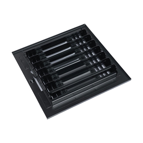 Fits 8x8 Duct Opening 4 Way Steel Air Supply Diffuser | Register Vent Cover Grille for Sidewall and Ceiling | Black | Outer Dimensions: 9.75" X 9.75"