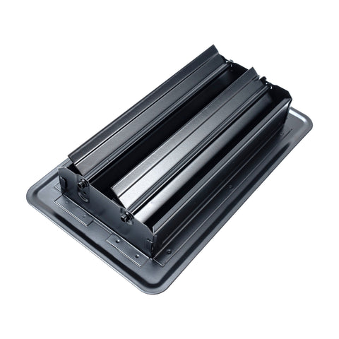4"x8" Heavy Duty Steel Floor Register, Louvered Air Vent with Adjustable Damper | Black | Out. Dim.: 5-3/4"W X 9-3/4"H