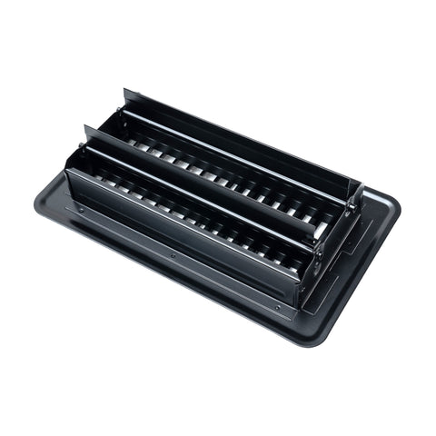 4"x8" Heavy Duty Steel Floor Register, Louvered Air Vent with Adjustable Damper | Black | Out. Dim.: 5-3/4"W X 9-3/4"H