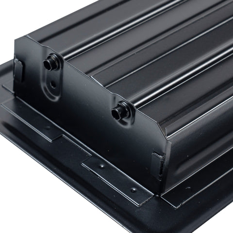 4"x8" Heavy Duty Steel Floor Register, Louvered Air Vent with Adjustable Damper | Black | Out. Dim.: 5-3/4"W X 9-3/4"H