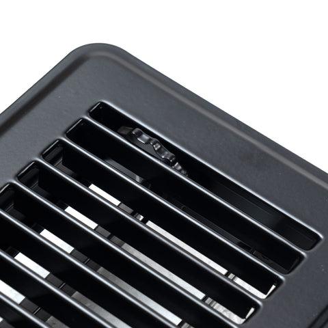 4"x12" Heavy Duty Steel Floor Register, Louvered Air Vent with Adjustable Damper | Black | Out. Dim.: 5-3/4"W X 13-3/4"H