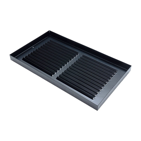 30"x8" Steel Baseboard Return Air Grille | Black | Outer Dimension: 31-3/4"W X 9-3/4"H