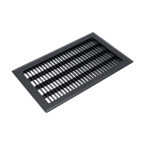 8"x10" Heavy Duty Return Air Floor Grille | Walkable Black | Out. Dim.: 9-3/4"W X 11-3/4"H