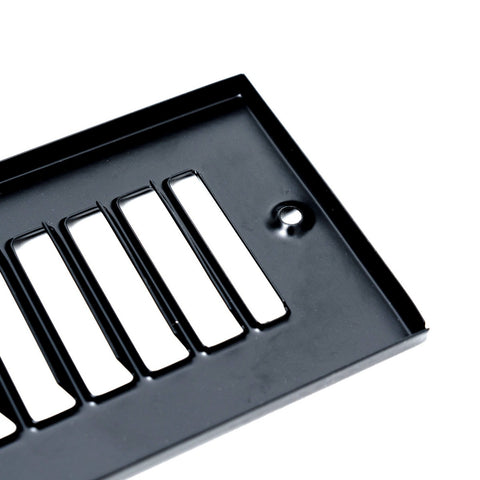 Fits 2x10 Duct Opening | Toe Kick Vent Cover | Cabinet Toe Kick Space Register Grille | HVAC Toe Space Vent Cover | Outer Dimensions: 3 3/8" X 11 3/8" | Black