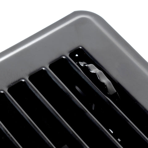 Fits 4x10 and 10x4 Duct Opening | Floor Register with Louvered Design by Handua | Heavy Duty Walkable Design with Damper | Floor Vent Grille | Easy to Adjust Air Supply Lever | Black