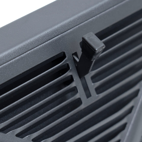 24" Black Steel Corner Baseboard Register, Round Airflow Adjustable Vent Cover