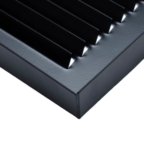 30"x8" Steel Baseboard Return Air Grille | Black | Outer Dimension: 31-3/4"W X 9-3/4"H