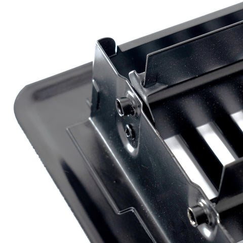 4"x10" Heavy Duty Steel Floor Register, Louvered Air Vent with Adjustable Damper | Black | Out. Dim.: 5-3/4"W X 11-3/4"H