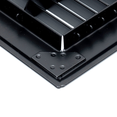 6"x24" Heavy Duty Return Air Floor Grille | Walkable Black | Out. Dim.: 7-3/4"W X 25-3/4"H