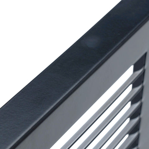 12"x6" Steel Baseboard Return Air Grille | Black | Outer Dimension: 13-3/4"W X 7-3/4"H