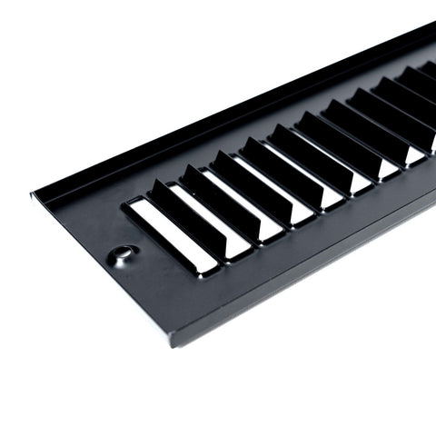 Fits 2x14 Duct Opening | Toe Kick Vent Cover | Cabinet Toe Kick Space Register Grille | HVAC Toe Space Vent Cover | Outer Dimensions: 3 3/8" X 15 3/8" | Black