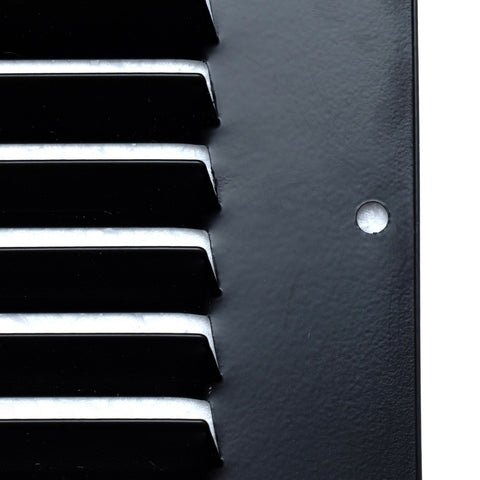 30"x8" Steel Baseboard Return Air Grille | Black | Outer Dimension: 31-3/4"W X 9-3/4"H