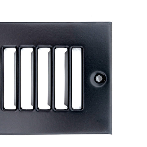 Fits 4x14 Duct Opening | Toe Kick Vent Cover | Cabinet Toe Kick Space Register Grille | HVAC Toe Space Vent Cover | Outer Dimensions: 5 3/8" X 15 3/8" | Black
