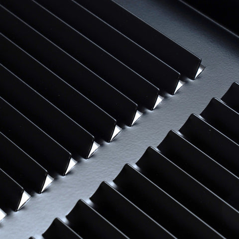 12"x6" Steel Baseboard Return Air Grille | Black | Outer Dimension: 13-3/4"W X 7-3/4"H