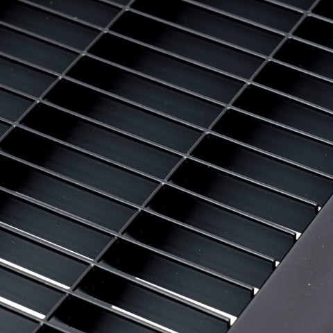 6"x24" Heavy Duty Return Air Floor Grille | Walkable Black | Out. Dim.: 7-3/4"W X 25-3/4"H