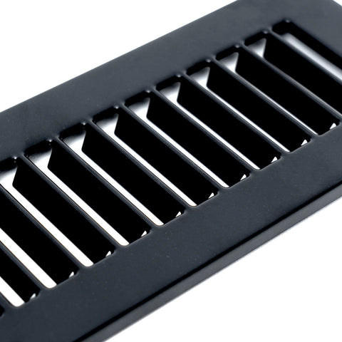 Fits 2x14 Duct Opening | Toe Kick Vent Cover | Cabinet Toe Kick Space Register Grille | HVAC Toe Space Vent Cover | Outer Dimensions: 3 3/8" X 15 3/8" | Black