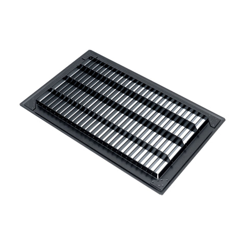 6"x24" Heavy Duty Return Air Floor Grille | Walkable Black | Out. Dim.: 7-3/4"W X 25-3/4"H