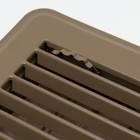 4"x8" Heavy Duty Steel Floor Register, Louvered Air Vent with Adjustable Damper | Brown | Out. Dim.: 5-1/2"W X 9-3/4"H
