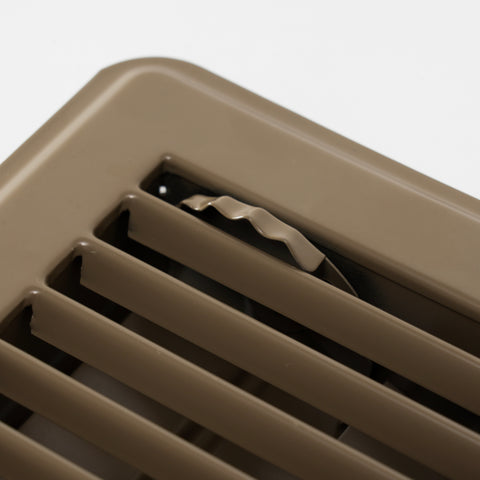 4"x10" Heavy Duty Steel Floor Register, Louvered Air Vent with Adjustable Damper | Brown | Out. Dim.: 11-1/2"W X 5-3/4"H