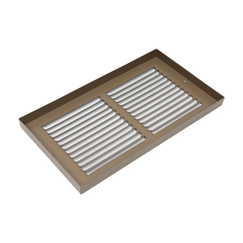 30"x8" Steel Baseboard Return Air Grille | Brown | Outer Dimension: 31-3/4"W X 9-3/4"H