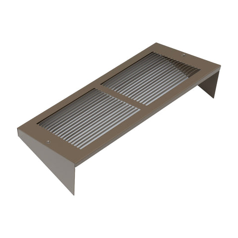 Fits 12x6 Duct Opening | Steel Triangular Baseboard Return Air Grille | Efficient Air Flow | Air Register Vent Cover Grill | 3-13/16" Depth | Brown | Outer Dimensions: 13-3/4" x 6-5/8"