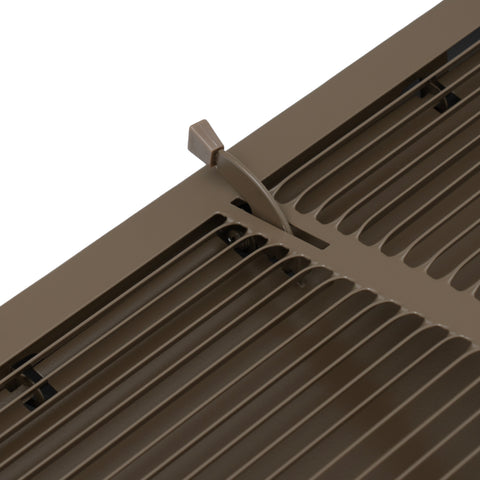 Fits 14x6 Duct Opening | Steel Triangular Baseboard Air Supply Grille with Damper by Handua| Air Register Vent Cover Grill | 3-13/16" Depth | Brown | Outer Dimensions: 15-3/4" x 6-5/8"