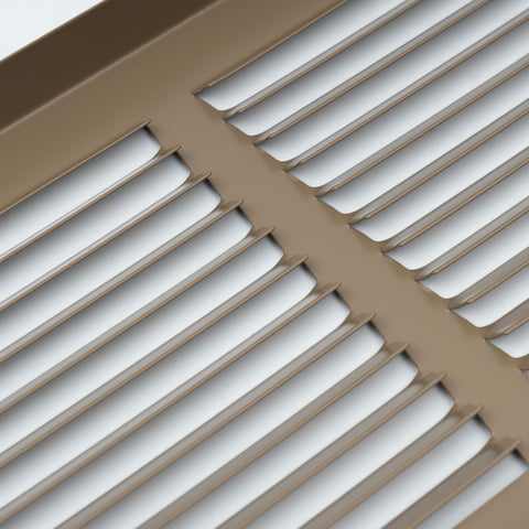14"x6" Steel Baseboard Return Air Grille | Brown | Outer Dimension: 15-3/4"W X 7-3/4"H