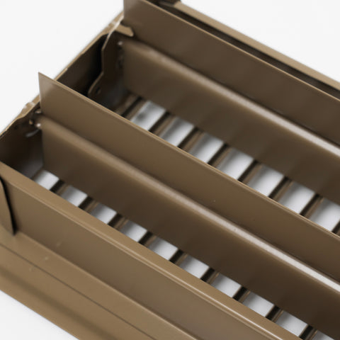 4"x10" Heavy Duty Steel Floor Register, Louvered Air Vent with Adjustable Damper | Brown | Out. Dim.: 11-1/2"W X 5-3/4"H