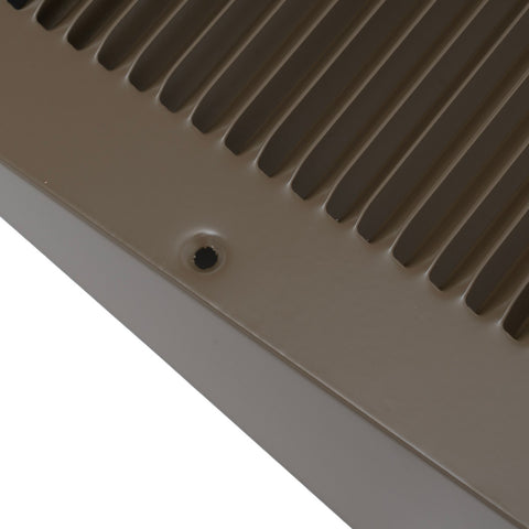 Fits 12x6 Duct Opening | Steel Triangular Baseboard Air Supply Grille with Damper| Air Register Vent Cover Grill | 3-13/16" Depth | Brown | Outer Dimensions: 13-3/4" x 6-5/8"