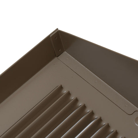 Fits 12x6 Duct Opening | Steel Triangular Baseboard Return Air Grille | Efficient Air Flow | Air Register Vent Cover Grill | 3-13/16" Depth | Brown | Outer Dimensions: 13-3/4" x 6-5/8"