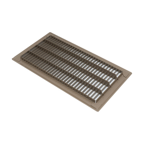 8"x16" Heavy Duty Return Air Floor Grille | Walkable Brown | Out. Dim.: 9-3/4"W X 17-3/4"H