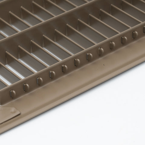 8"x16" Heavy Duty Return Air Floor Grille | Walkable Brown | Out. Dim.: 9-3/4"W X 17-3/4"H