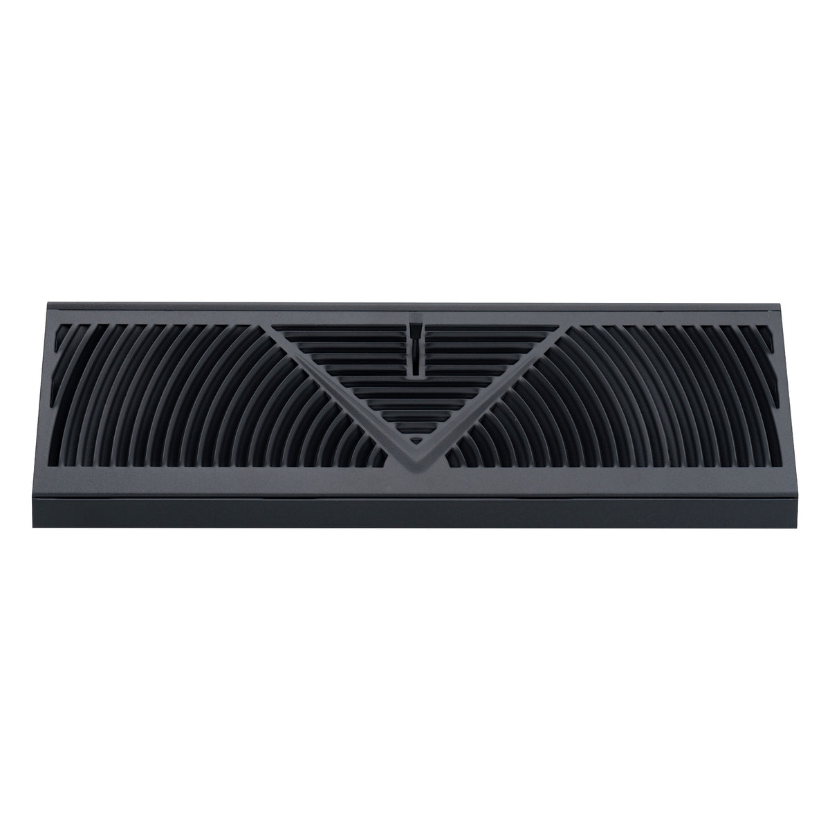 15" Black Steel Corner Baseboard Register, Round Airflow Adjustable Vent Cover