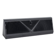 15" Black Steel corner baseboard supply register, angled view