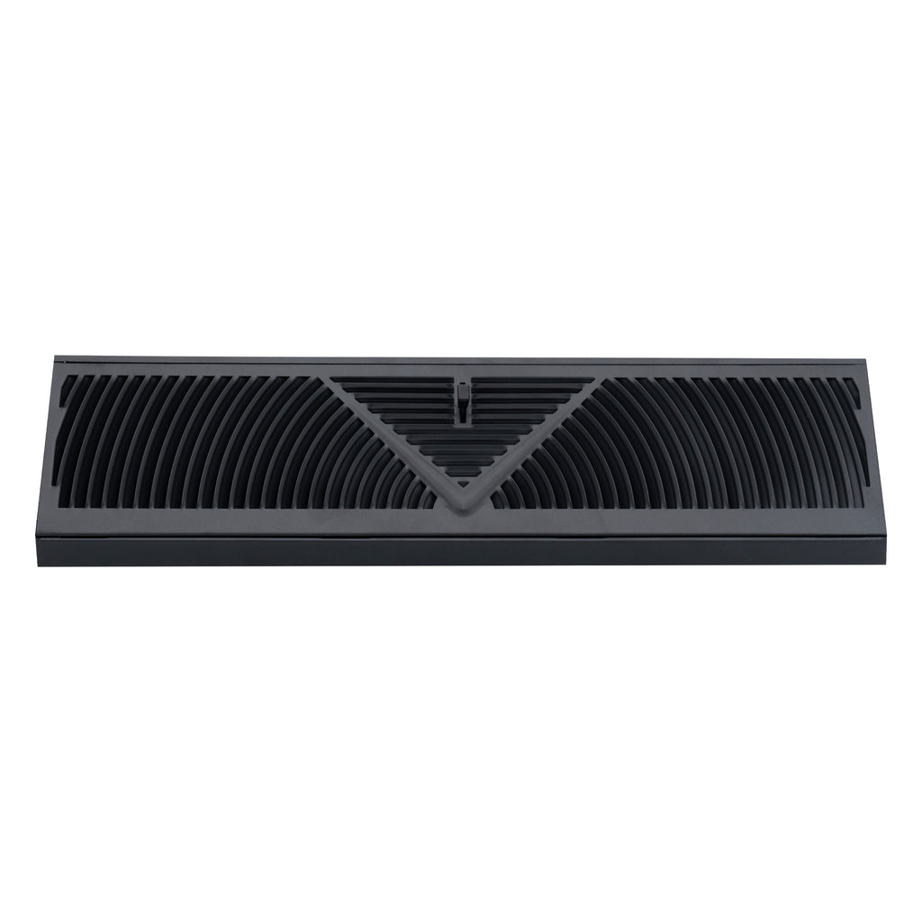 18" Corner Baseboard Register | Black