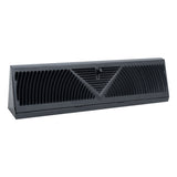 18" Black Steel Art Deco Corner Baseboard Register, Round Airflow Adjustable Vent Cover