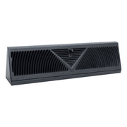 18" Black Steel corner baseboard supply register, angled view
