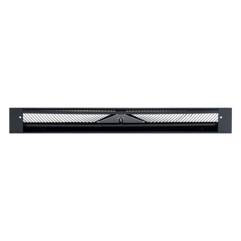 24" Black Steel Corner Baseboard Register, Round Airflow Adjustable Vent Cover