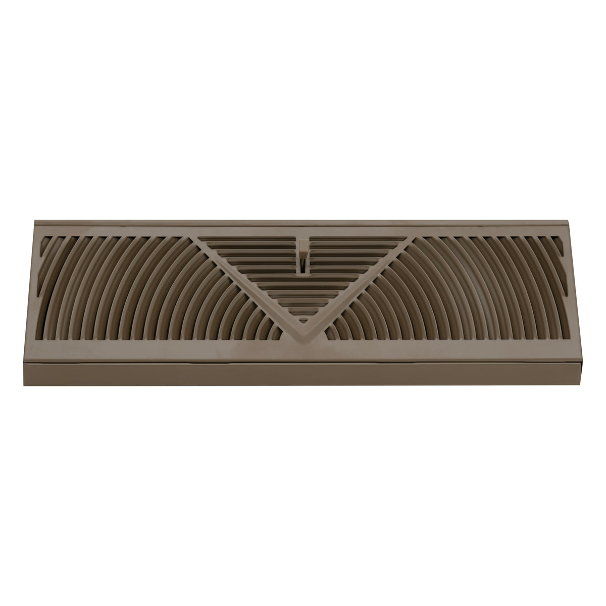 15" Brown Steel Corner Baseboard Register, Round Airflow Adjustable Vent Cover