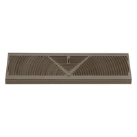 Fits 18" Baseboard Space | Corner Baseboard Register by Handua | Round Type Air Flow Design | 18" External Length Register Vent Cover Grill | Adjustable Lever for Air Flow Control | Brown