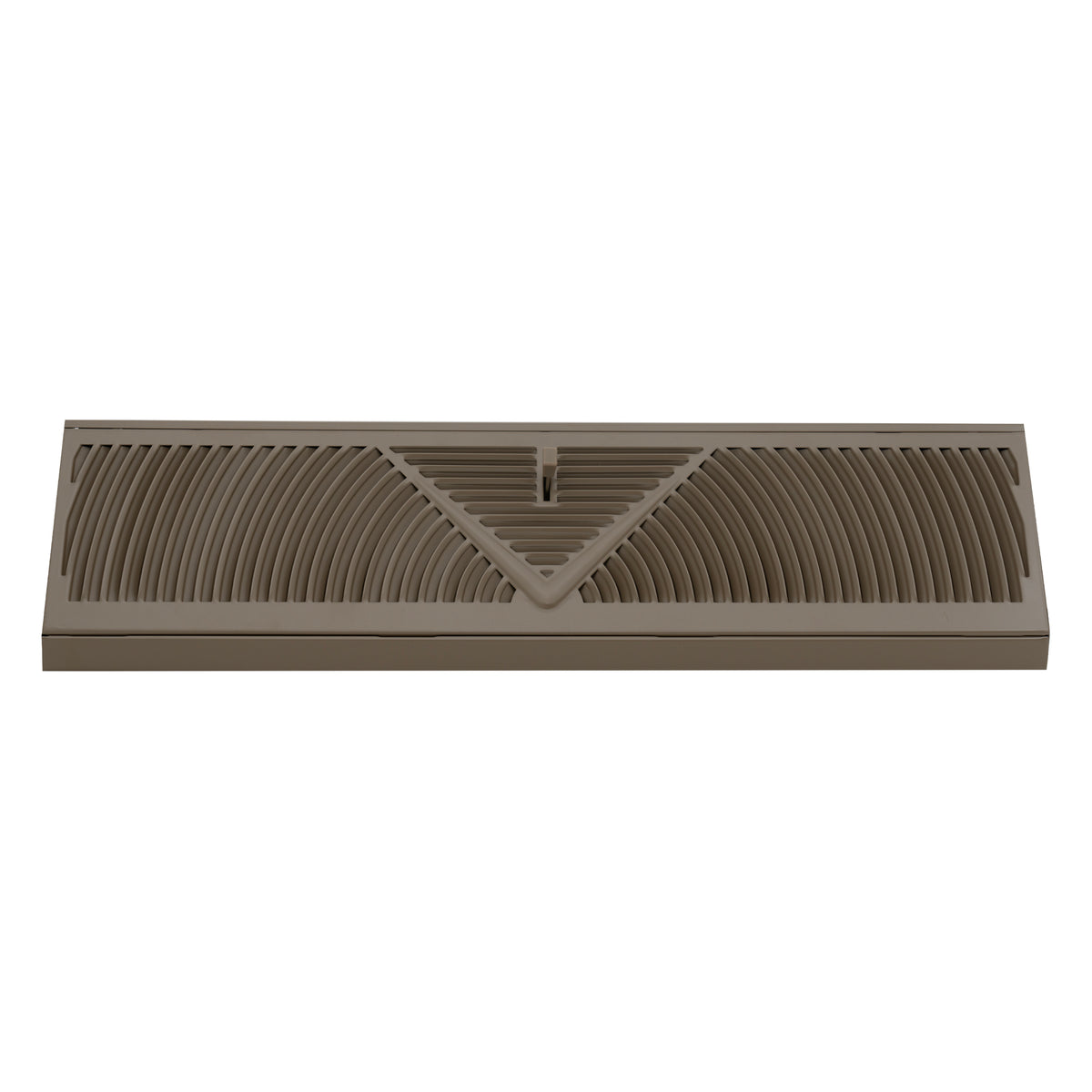 18" Brown Steel Corner Baseboard Register, Round Airflow Adjustable Vent Cover