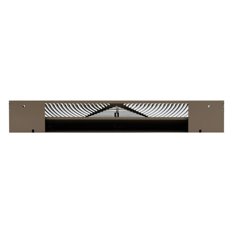 18" Brown Steel Corner Baseboard Register, Round Airflow Adjustable Vent Cover